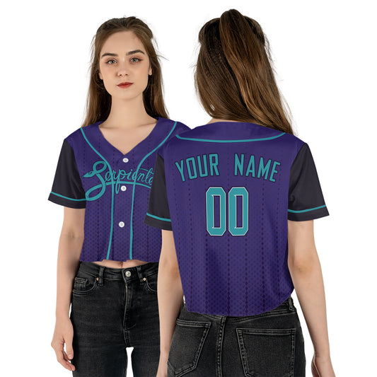 Personalized Phoenix Fan Purple Crop Top Baseball Jersey – Serpientes Printed City Style Custom Name & Number