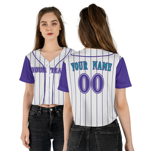 Personalized Phoenix Fan White Crop Top Baseball Jersey – Cooperstown Style Custom Name & Number