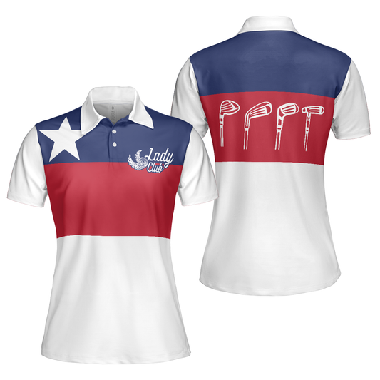 Personalized Women's Golf Shirt Polo - Lady Squad Texas Short Sleeve Golf