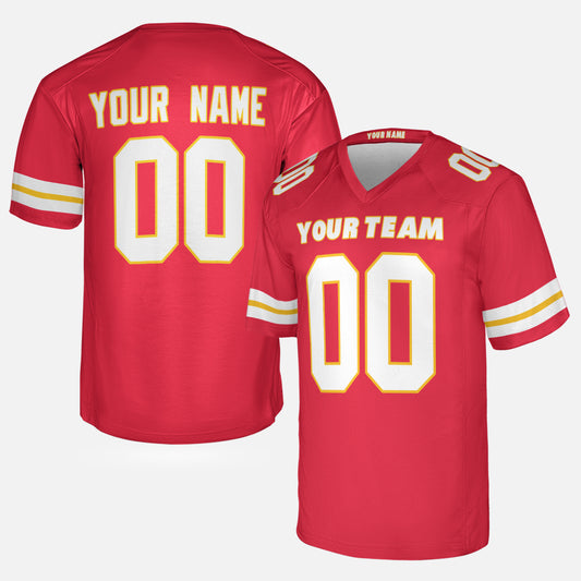 Personalized Kansas City Fan Red Football Jersey – Custom Name & Number