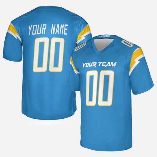 Personalized Los Angeles Fan Powder Blue Football Jersey – Custom Name & Number