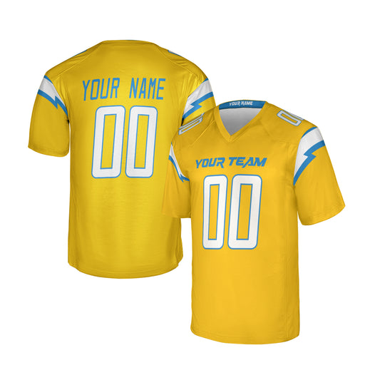 Personalized Los Angeles Chargers Yellow Alternate Charger Power Football Jersey – Custom Name & Number