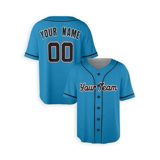 Personalized Miami FL Fan Sky Blue Baseball Jersey – Alternate Style Custom Name & Number