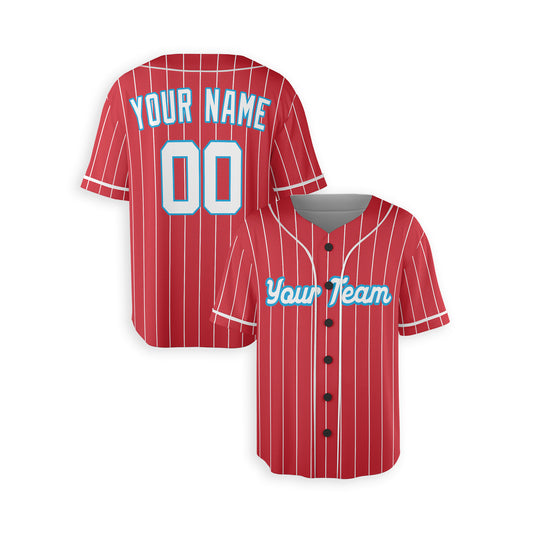 Personalized Miami FL Fan Red Baseball Jersey – City Style Custom Name & Number