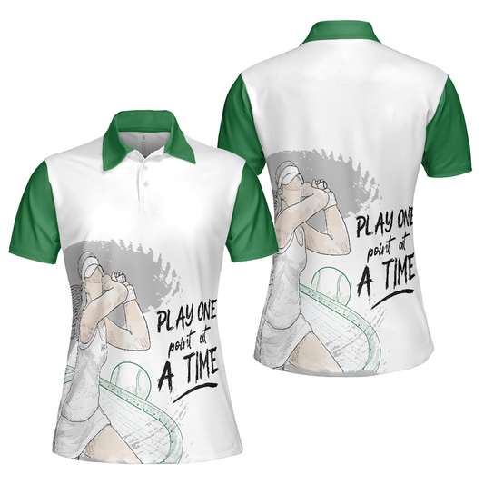 Personalized Women's Golf Shirt Polo - This Girl Runs On Jesus And Golf Short Sleeve White