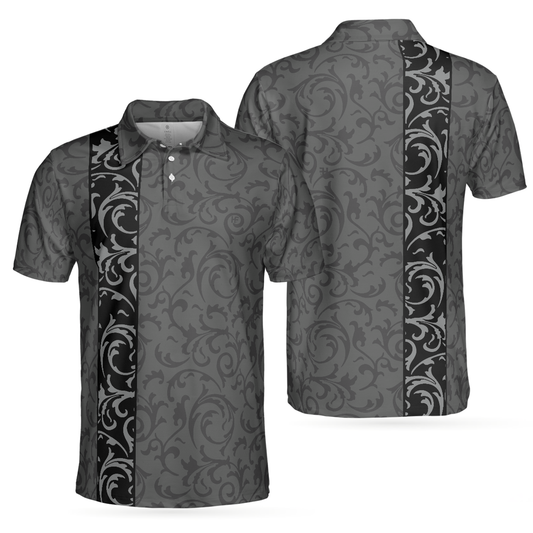 Personalized Men's Golf Shirt Polo - Premium Floral Modern Style Short Sleeve Golf