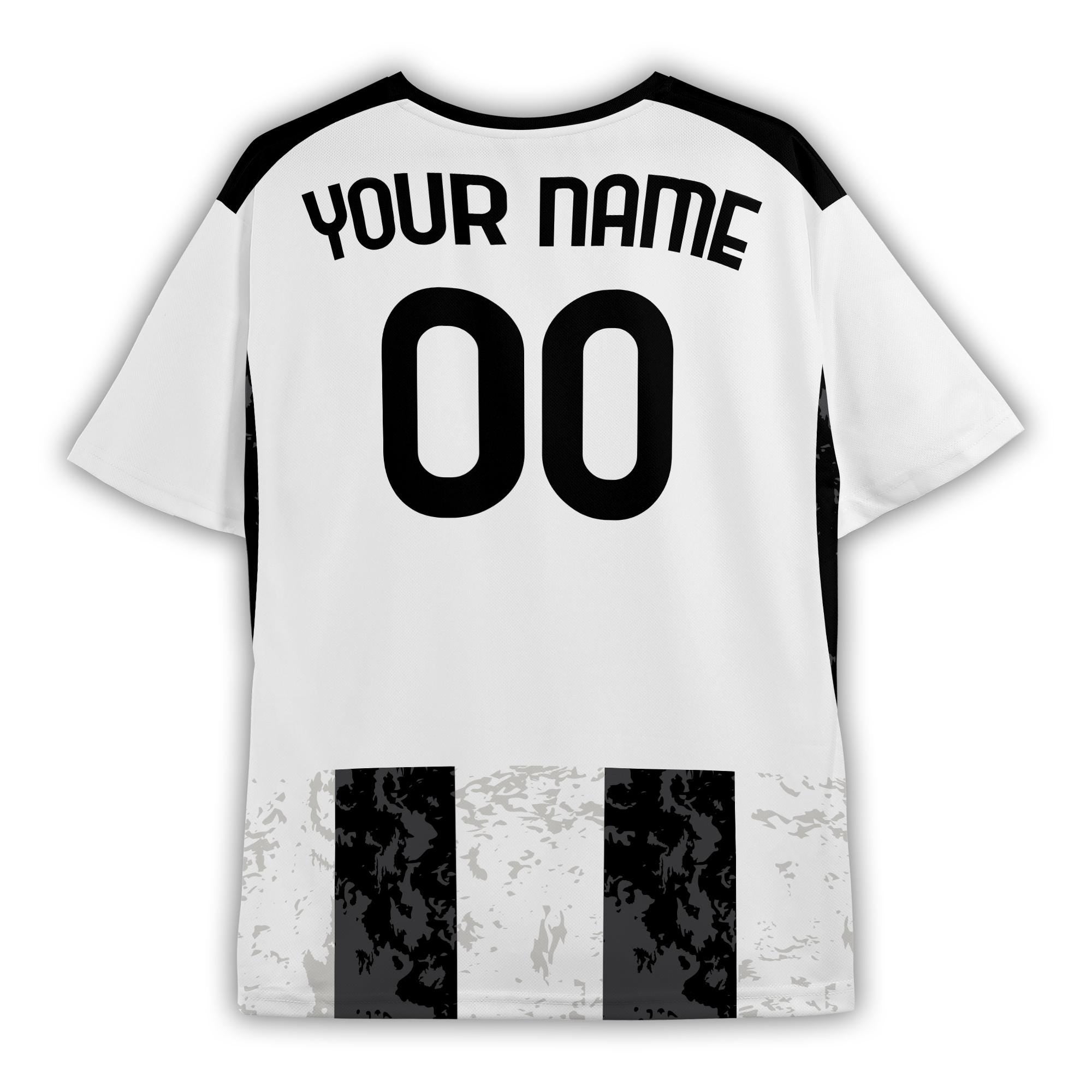 Personalized Turin White Black Soccer Jersey – Custom Name & Number, Home Edition