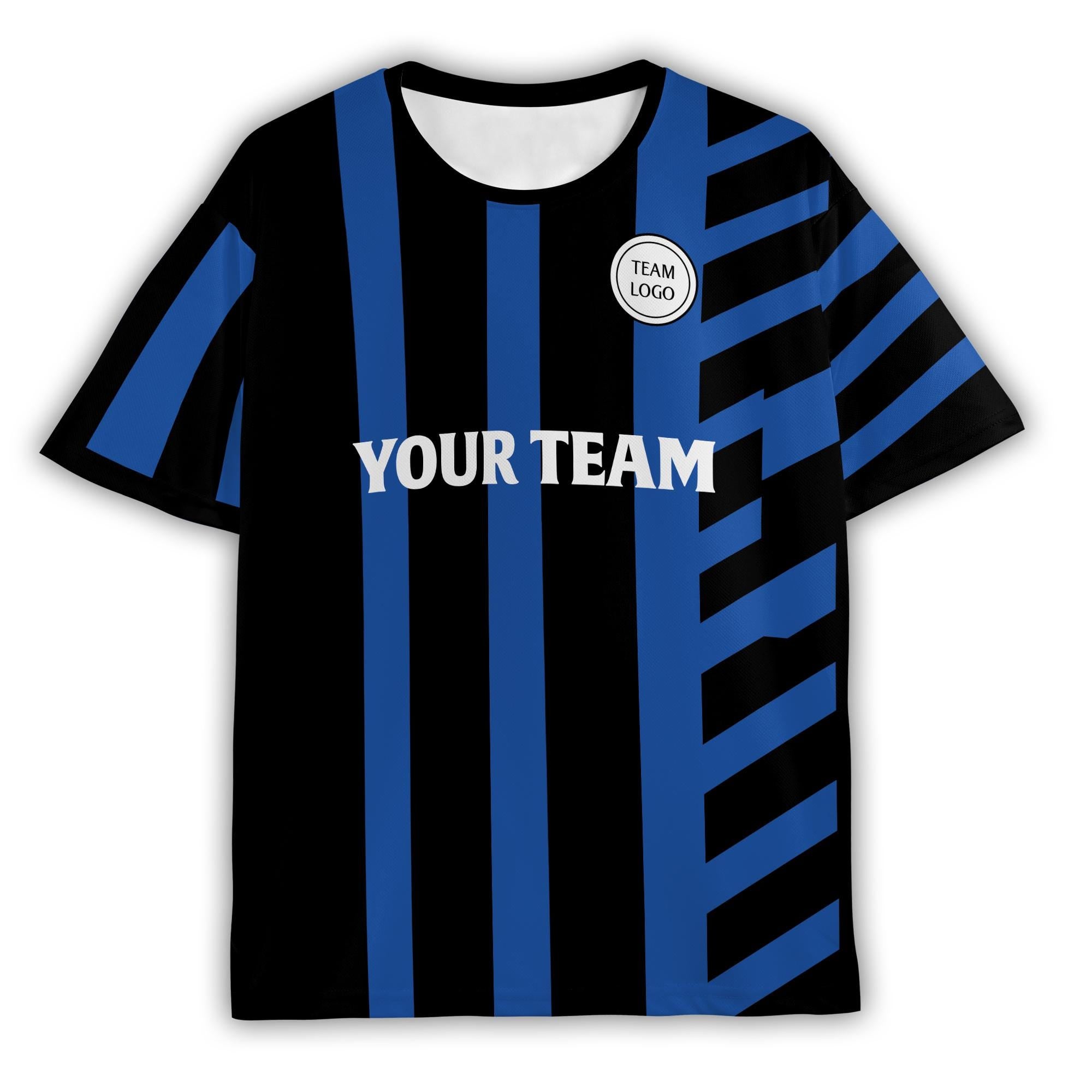 Personalized Inter Milano Blue Black Soccer Jersey – Custom Name & Number, Stripe Style