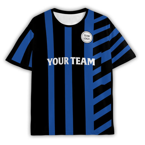 Personalized Inter Milano Blue Black Soccer Jersey – Custom Name & Number, Stripe Style