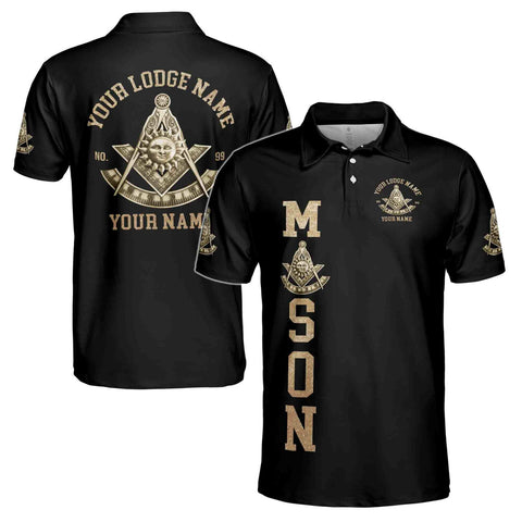 Men's Personalized Masonic Polo Shirt, Master Mason Past Master Inspired