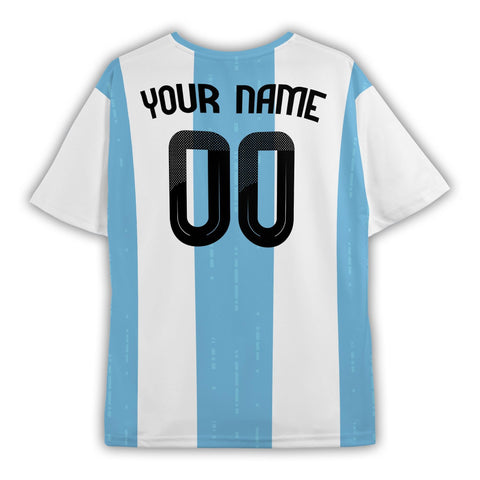Personalized Argentina White Sky Blue Soccer Jersey – Custom Name & Number, Home Edition