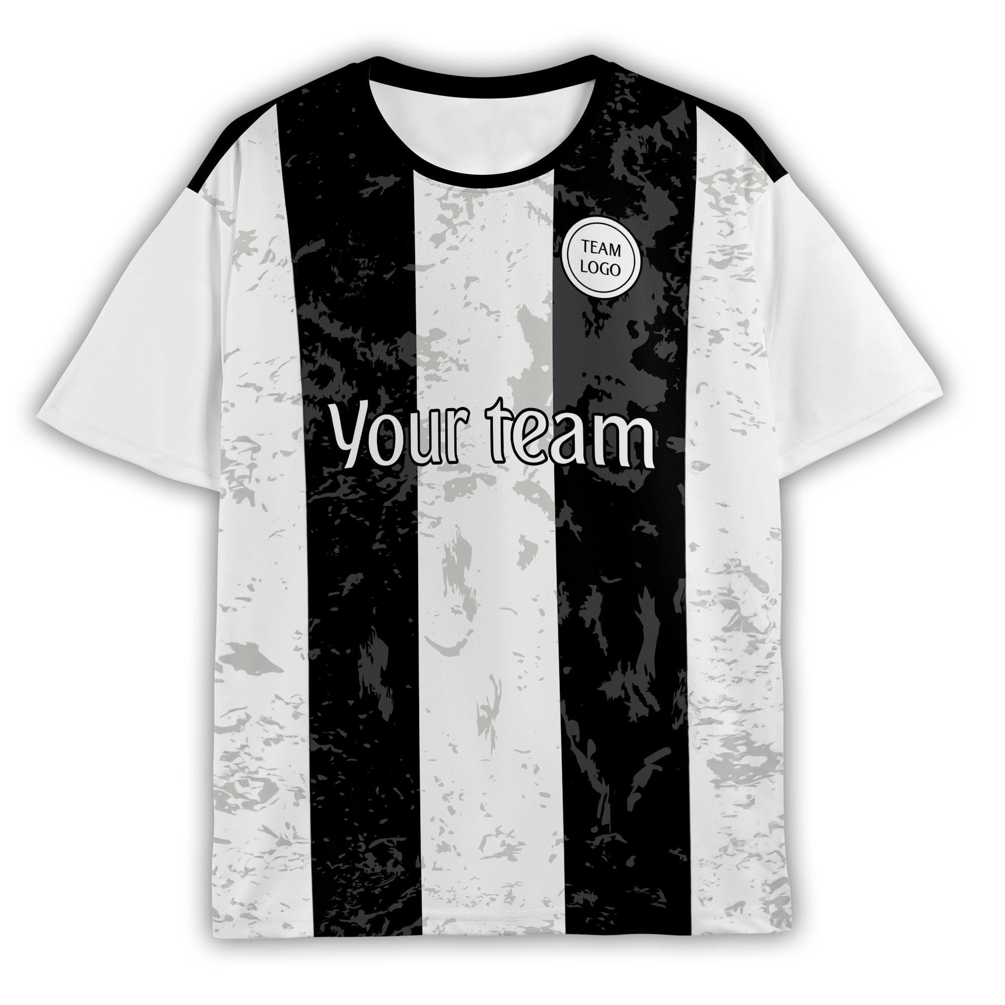 Personalized Turin White Black Soccer Jersey – Custom Name & Number, Home Edition