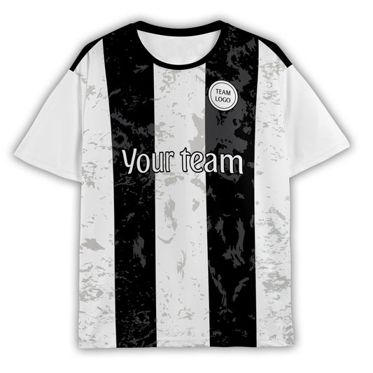 Personalized Turin White Black Soccer Jersey – Custom Name & Number, Home Edition