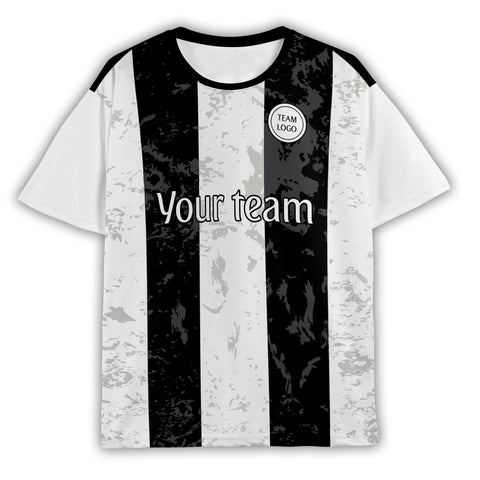 Personalized Turin White Black Soccer Jersey – Custom Name & Number, Home Edition