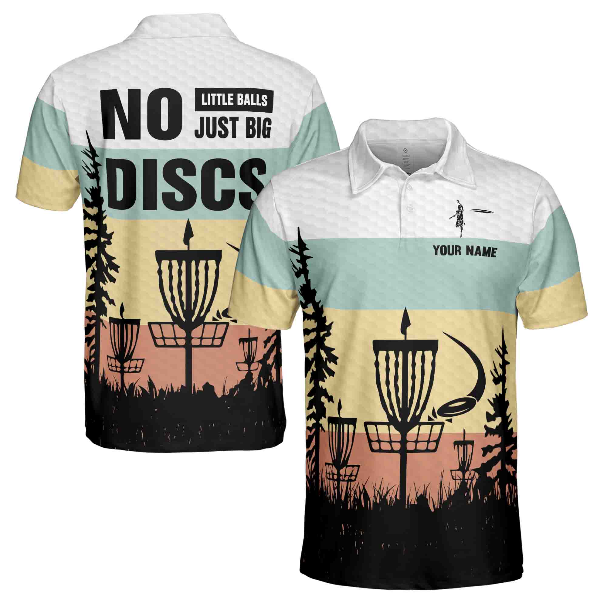 Personalized Men's Golf Shirt Polo - Funny No Little Ball Jus Big Discs Golf