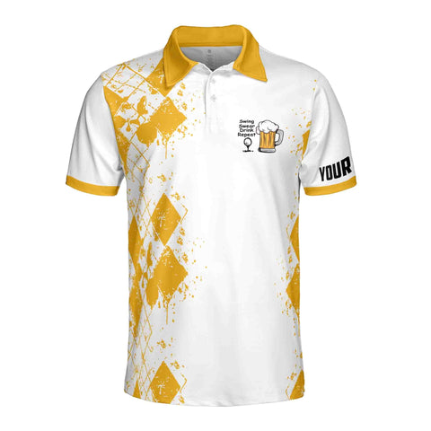 Personalized Men's Golf Shirt Polo - Funny The Devil Whispered Bring Beer Skull Golf