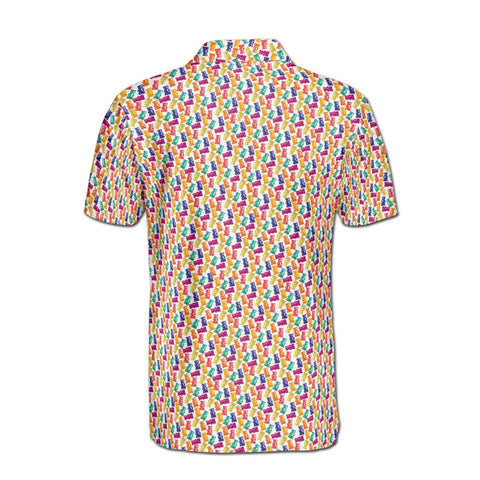 Personalized Men's Golf Shirt Polo - Funny Gummy Colorful Bear Gift Golf