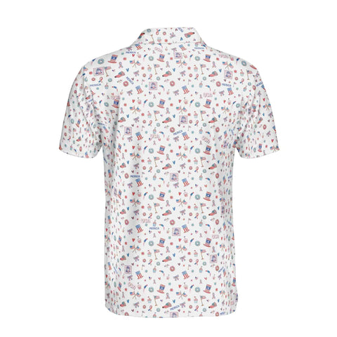 Personalized Men's Golf Shirt Polo - Funny American Independence Day 4 Of July Merica Golf