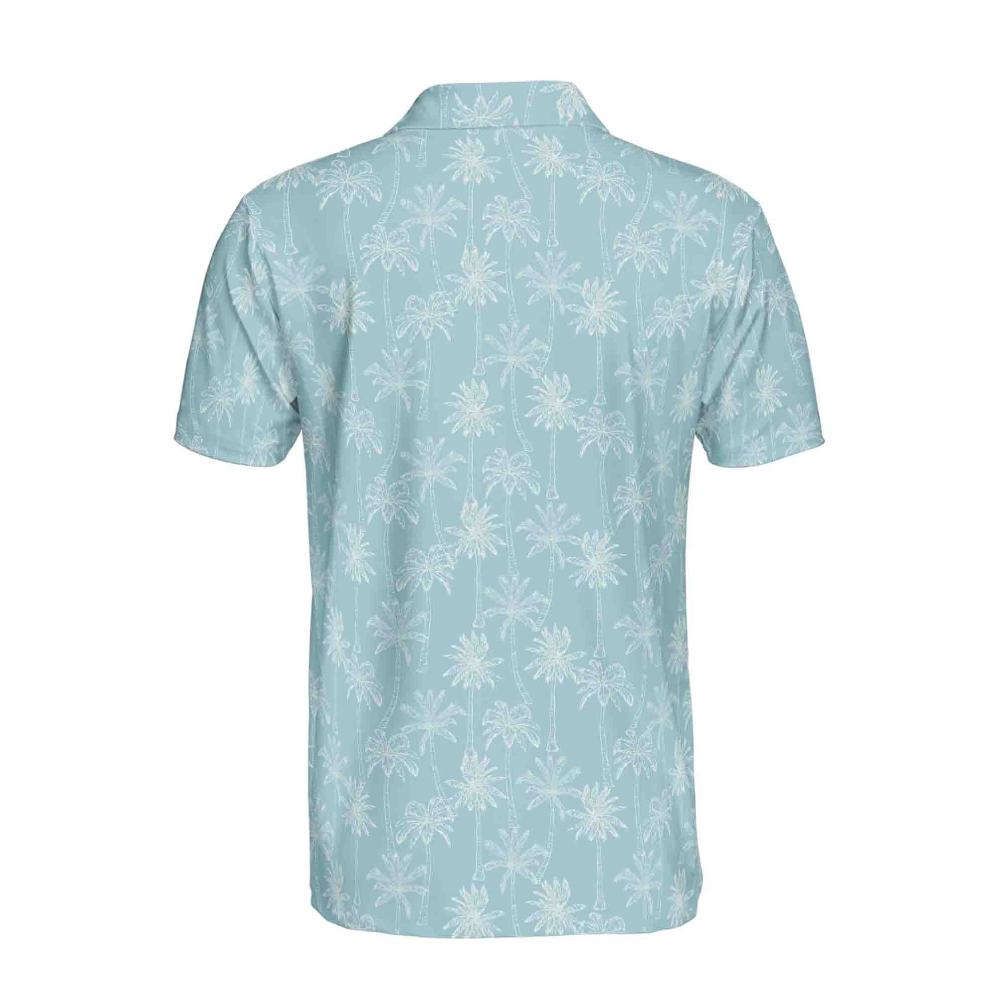 Personalized Men's Golf Shirt Polo - Funny Summer Coconut Palm Pattern Golf