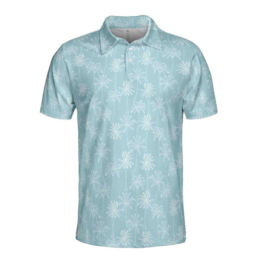 Personalized Men's Golf Shirt Polo - Funny Summer Coconut Palm Pattern Golf