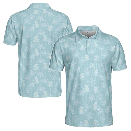 Personalized Men's Golf Shirt Polo - Funny Summer Coconut Palm Pattern Golf