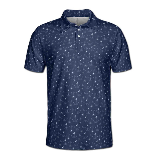 Personalized Men's Golf Shirt Polo - Funny Golf Flag Golf Holes Golf Lover Gift