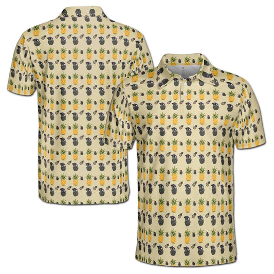 Personalized Men's Golf Shirt Polo - Funny Greenade And Pineapple Pattern Golf