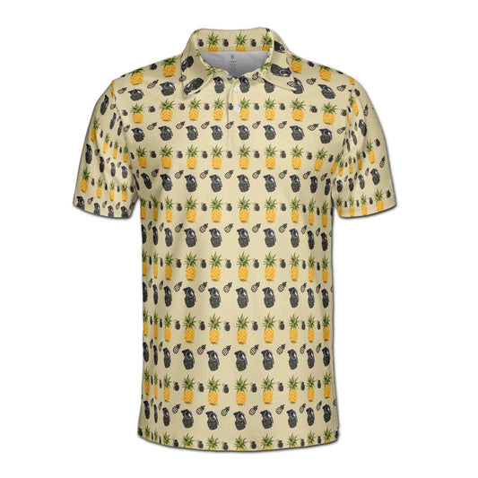 Personalized Men's Golf Shirt Polo - Funny Greenade And Pineapple Pattern Golf