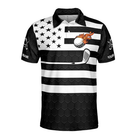 Personalized Men's Golf Shirt Polo - America Golfer Talk Birdie To