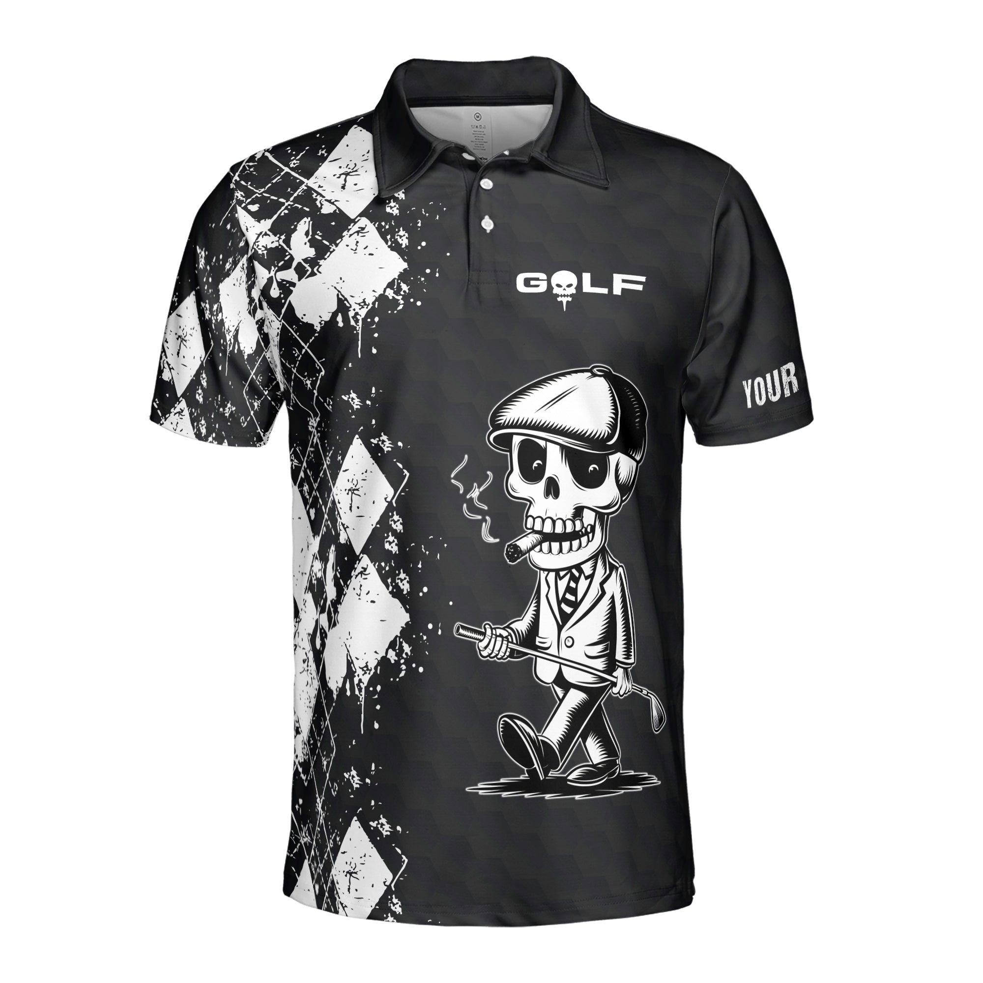 Personalized Men's Golf Shirt Polo - Skull Golfer I'Ve Come To Play With You Again
