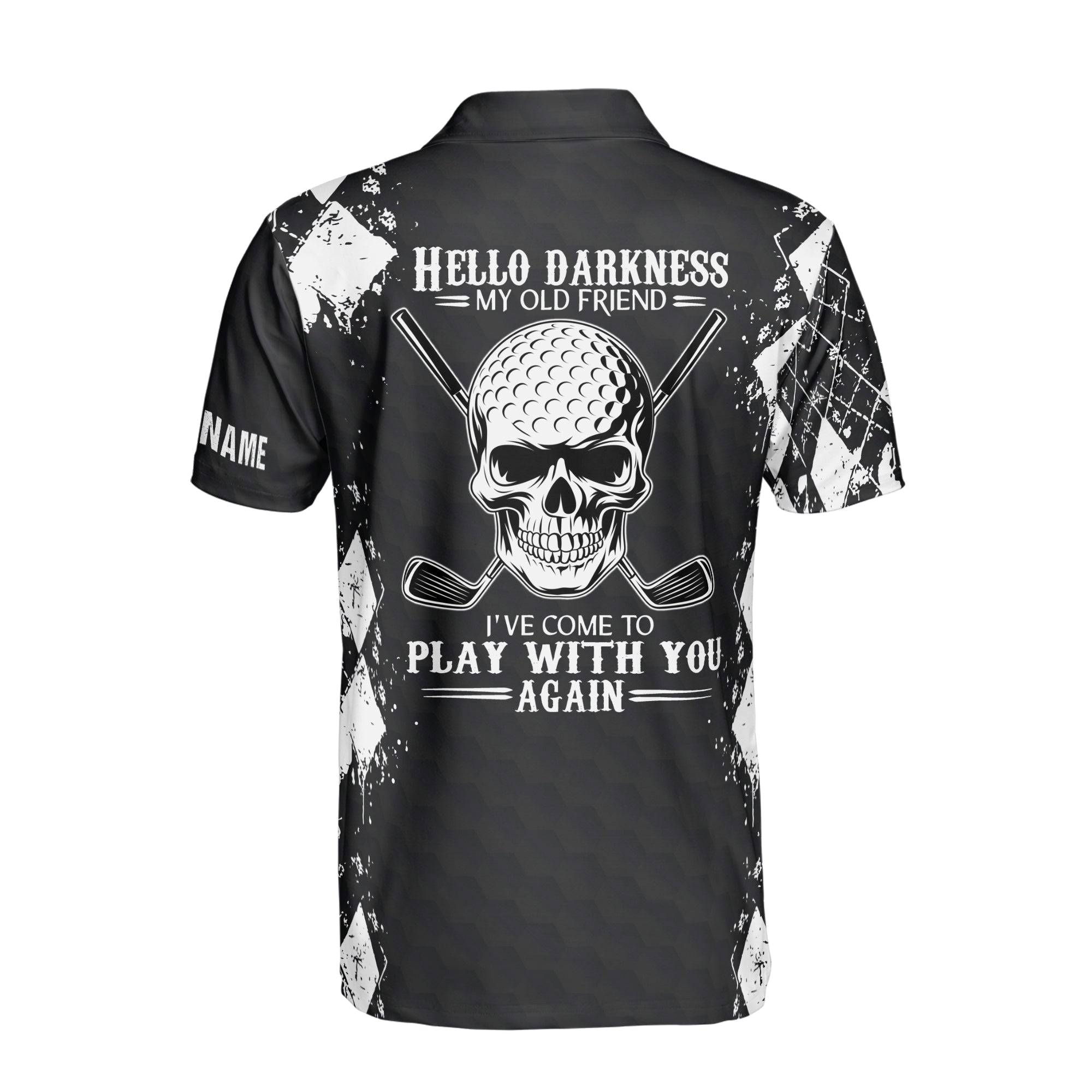 Personalized Men's Golf Shirt Polo - Skull Golfer I'Ve Come To Play With You Again