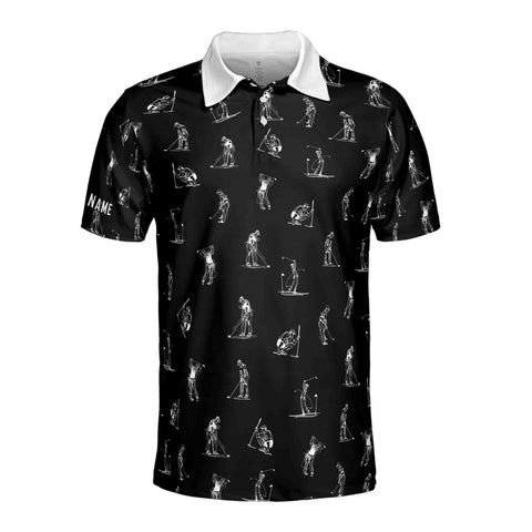 Personalized Men's Golf Shirt Polo - Man Play Golfer Multi-Pose Golfer
