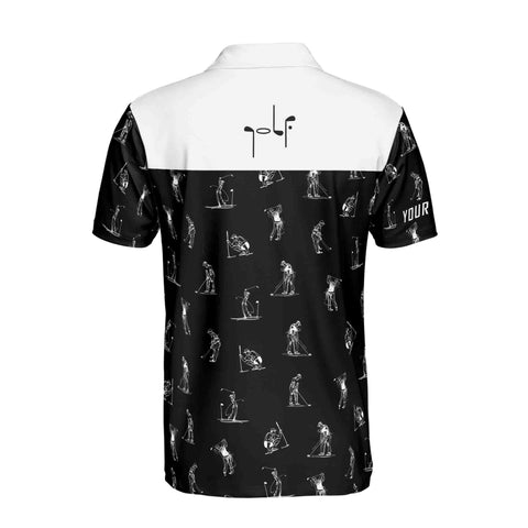 Personalized Men's Golf Shirt Polo - Man Play Golfer Multi-Pose Golfer
