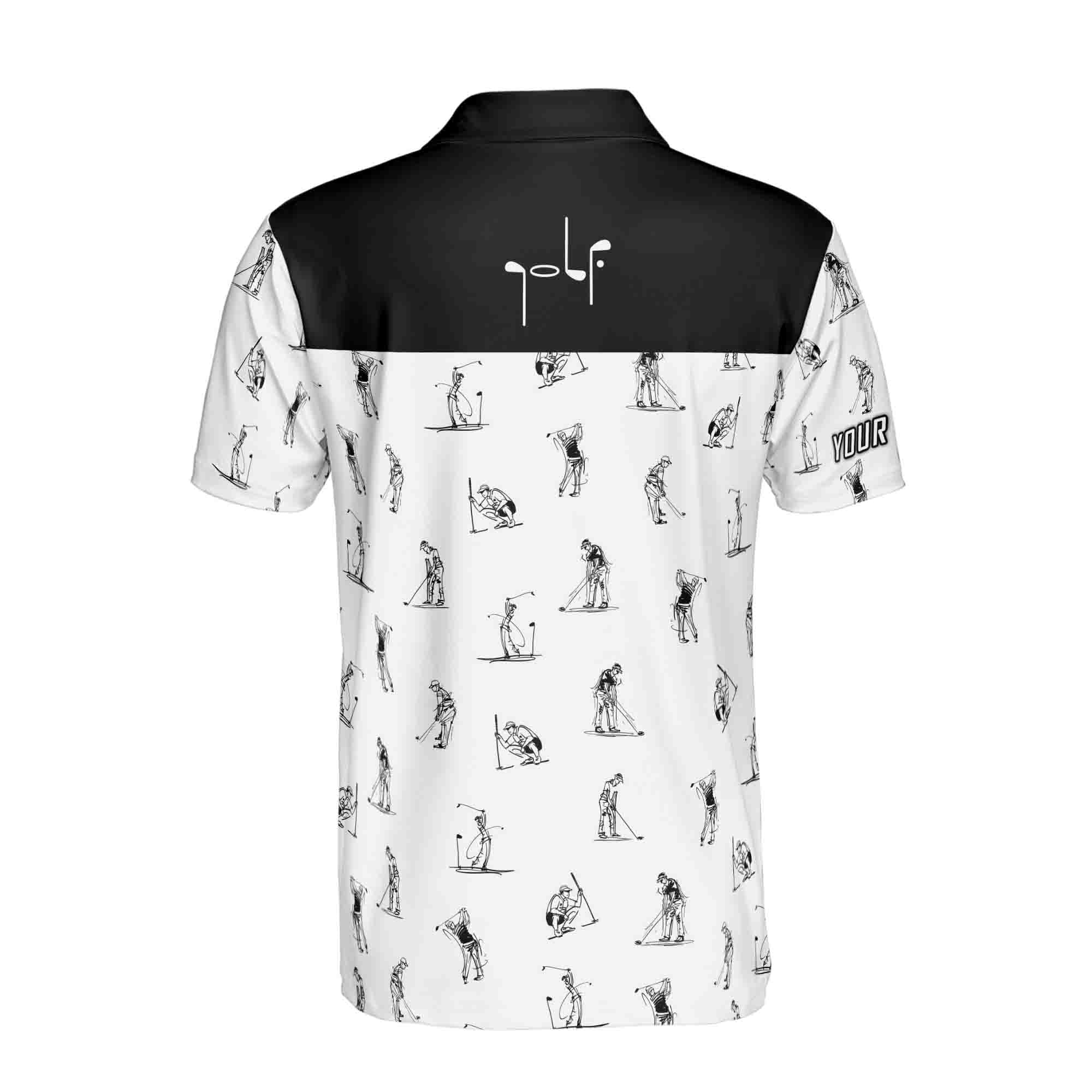 Personalized Men's Golf Shirt Polo - Man Play Golfer Multi-Pose Golfer