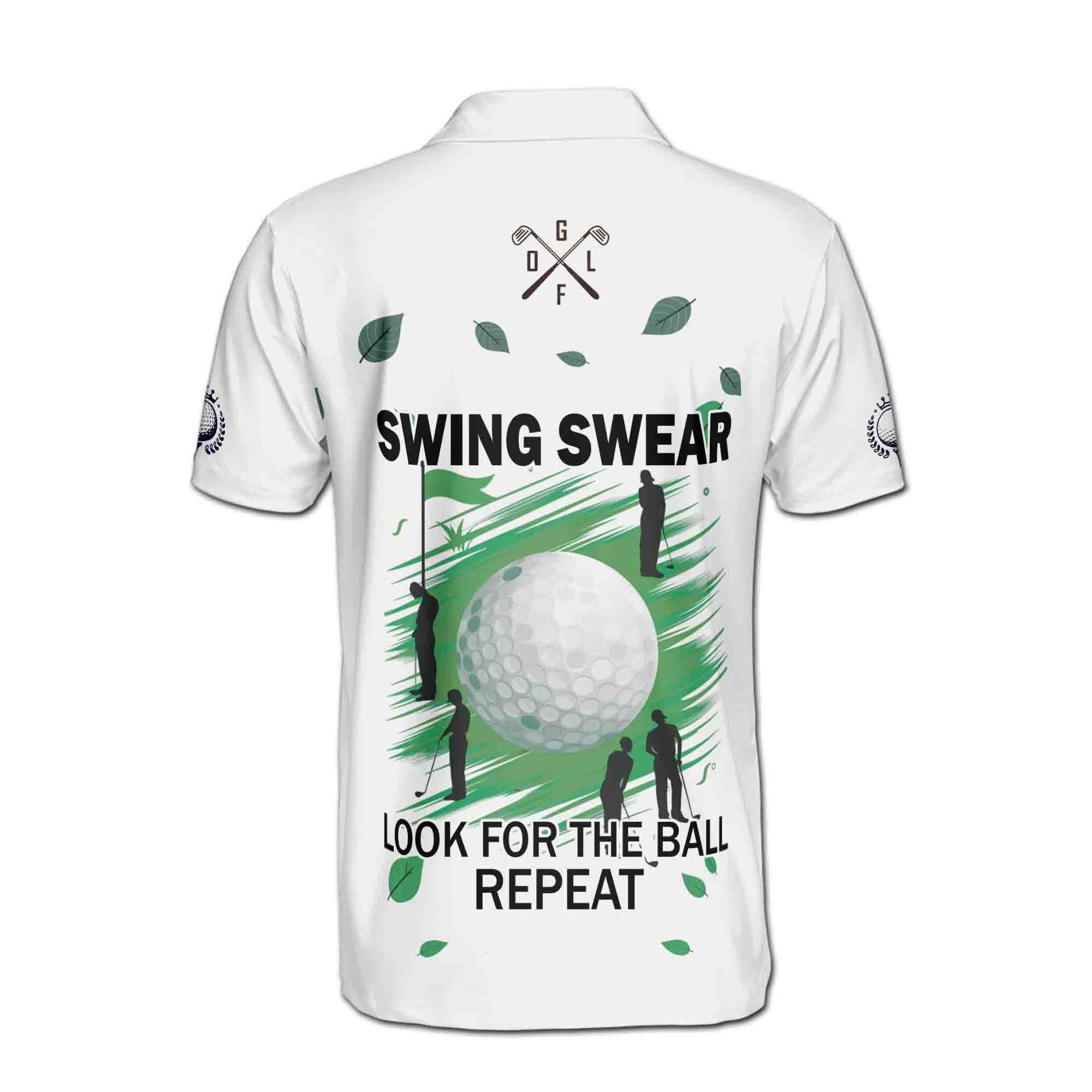 Personalized Men's Golf Shirt Polo - Colorful Golfer Look For The Ball Repeat