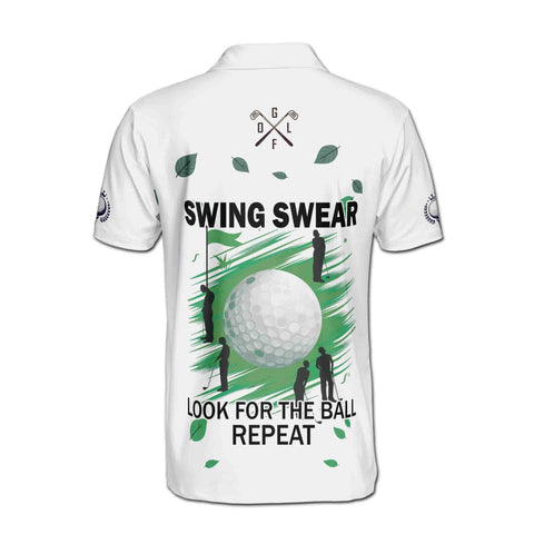 Personalized Men's Golf Shirt Polo - Colorful Golfer Look For The Ball Repeat
