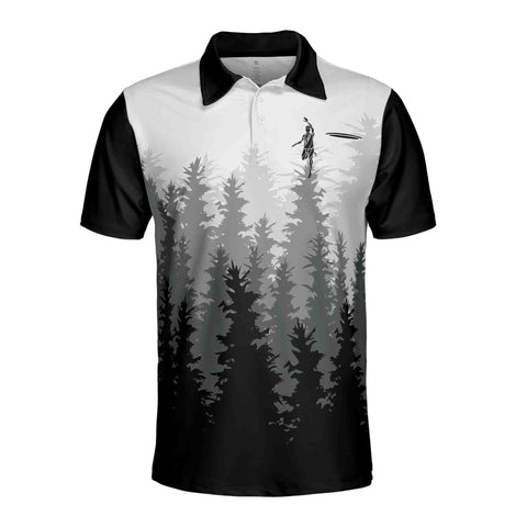 Personalized Men's Golf Shirt Polo - Disc Golf Hole In The Woods Disc Golf