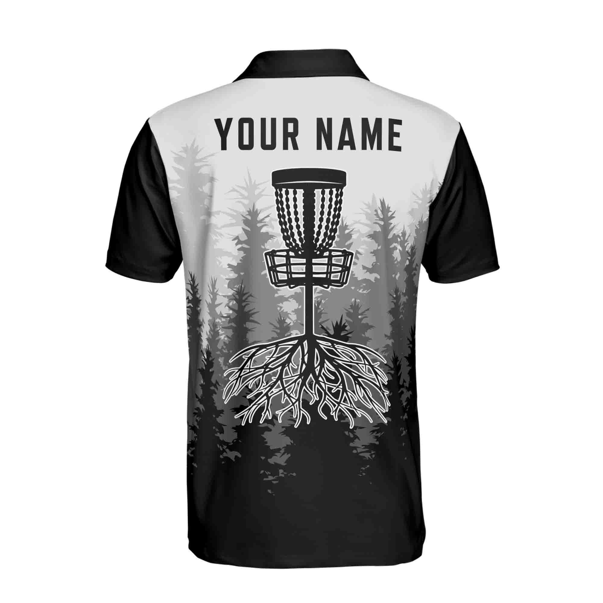 Personalized Men's Golf Shirt Polo - Disc Golf Hole In The Woods Disc Golf