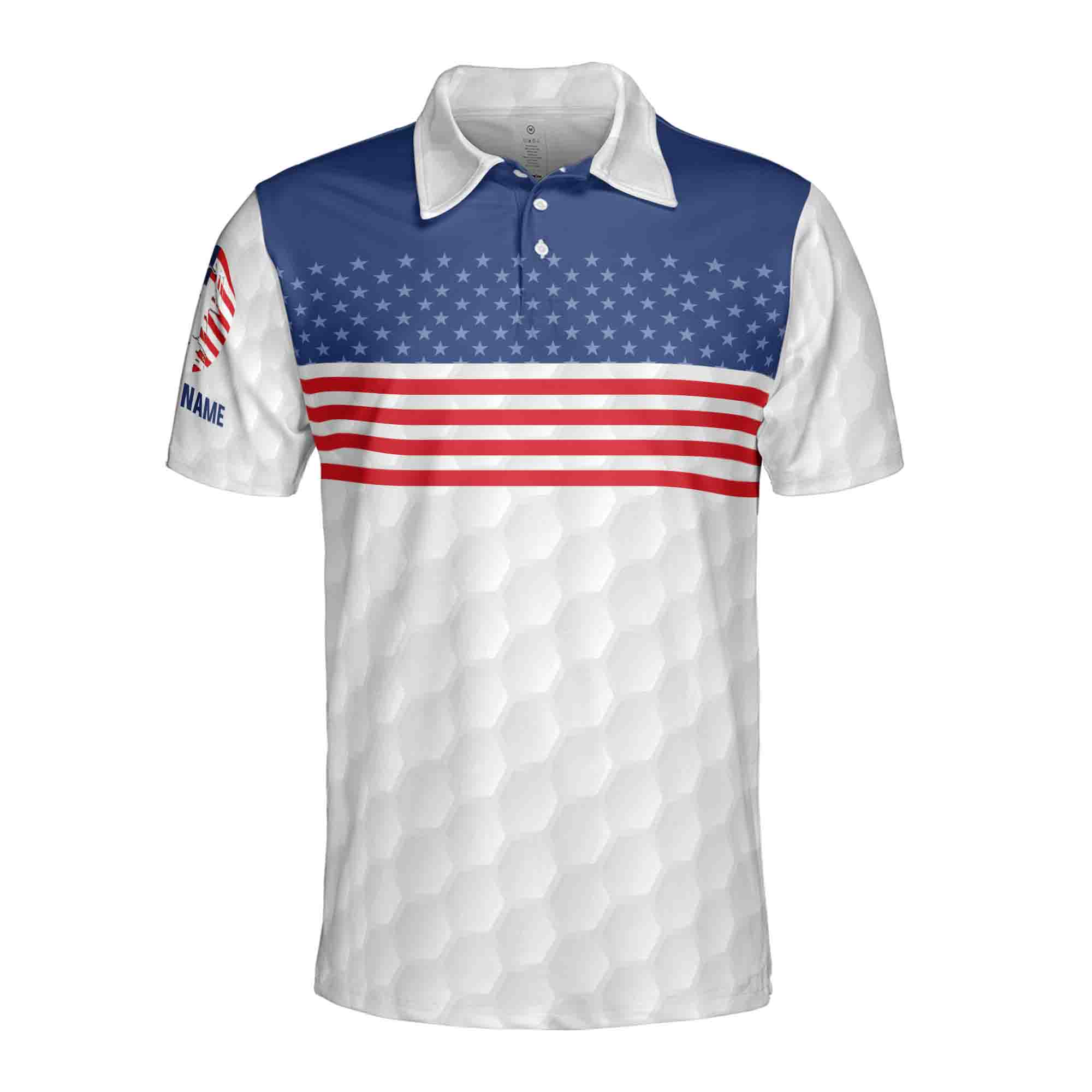 Personalized Men's Golf Shirt Polo - Usa American Golfer Ed