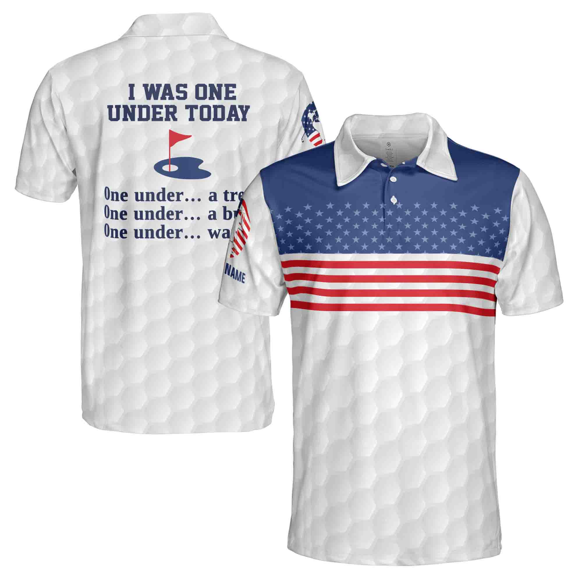 Personalized Men's Golf Shirt Polo - Usa American Golfer Ed