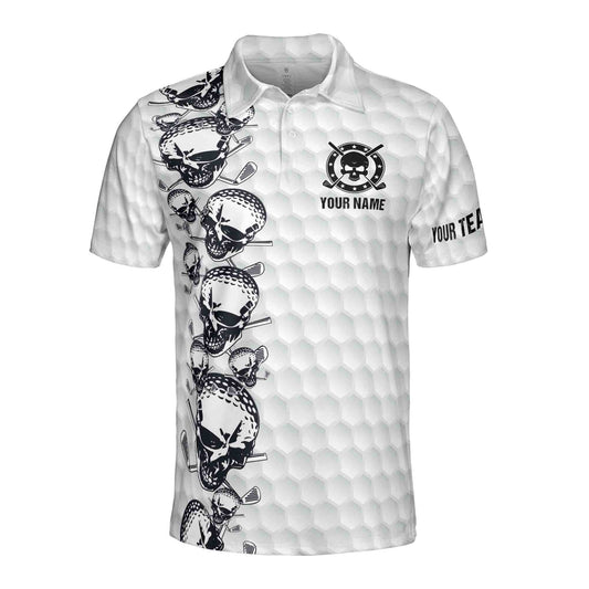 Personalized Men's Golf Shirt Polo - Golfing Pattern Skull Golf Team