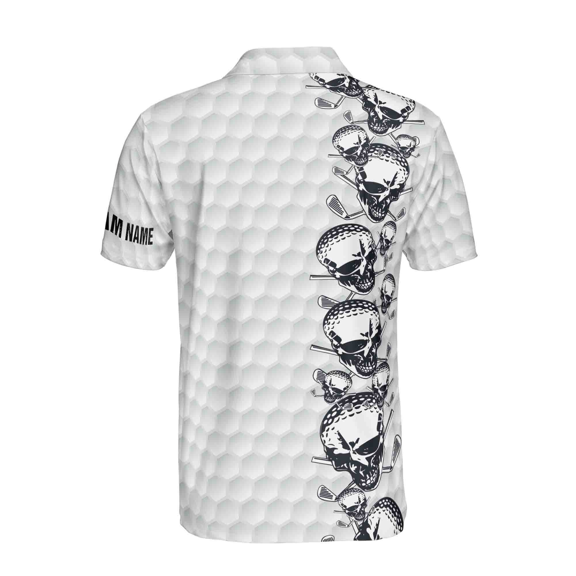 Personalized Men's Golf Shirt Polo - Golfing Pattern Skull Golf Team
