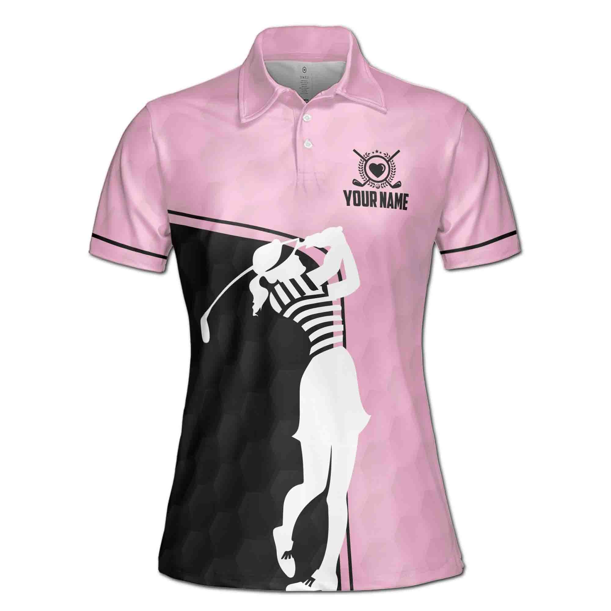 Personalized Women's Golf Shirt Polo - Golf Now Wine Later