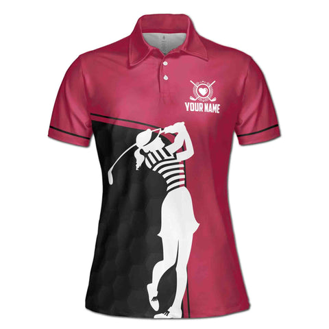 Personalized Women's Golf Shirt Polo - Golf Now Wine Later