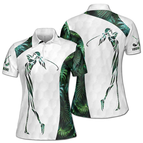 Personalized Women's Golf Shirt Polo - Colorful Camouflage Tropical Pattern Golf