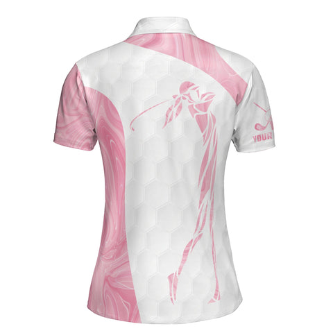 Personalized Women's Golf Shirt Polo - Colorful Camouflage Tropical Pattern Golf