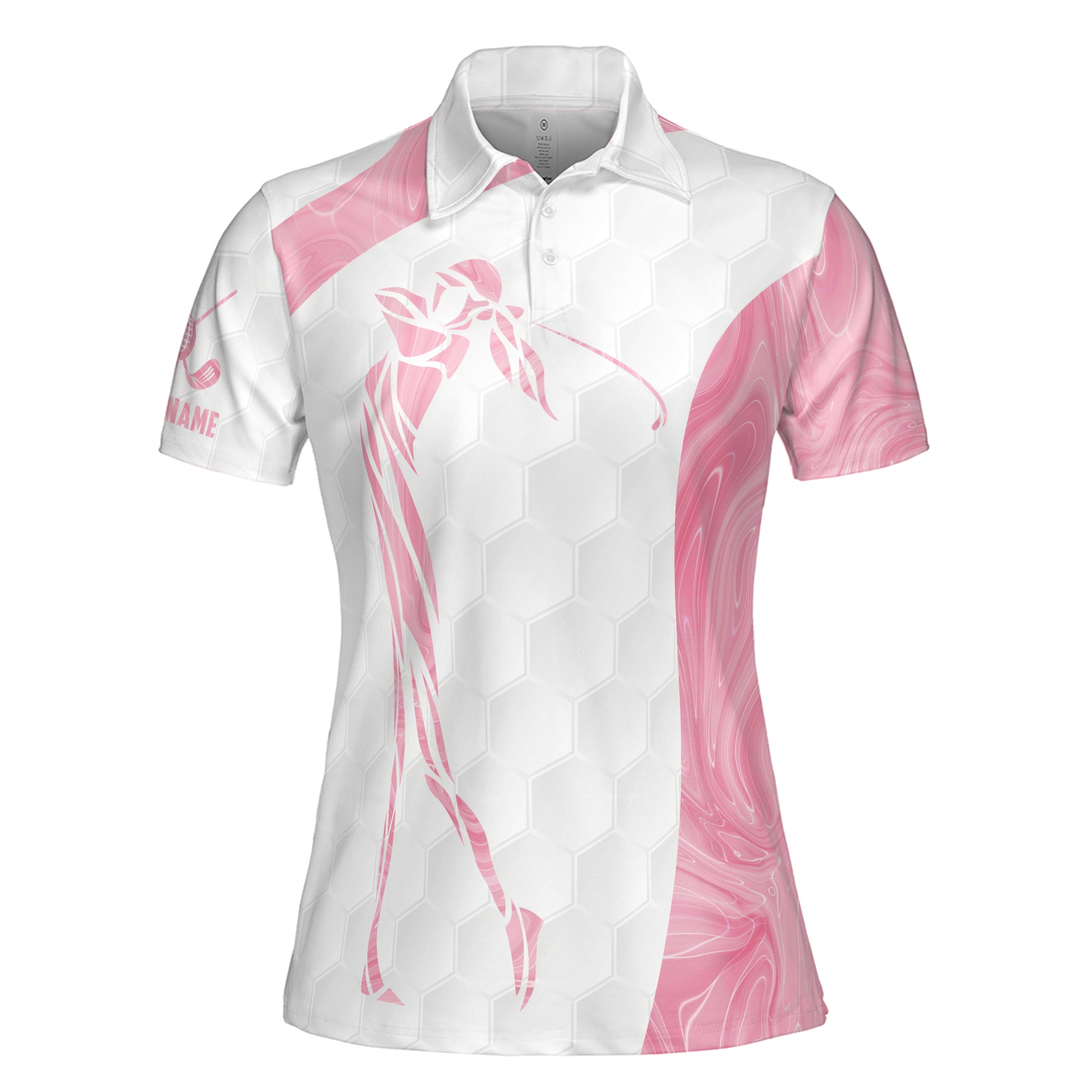 Personalized Women's Golf Shirt Polo - Colorful Camouflage Tropical Pattern Golf