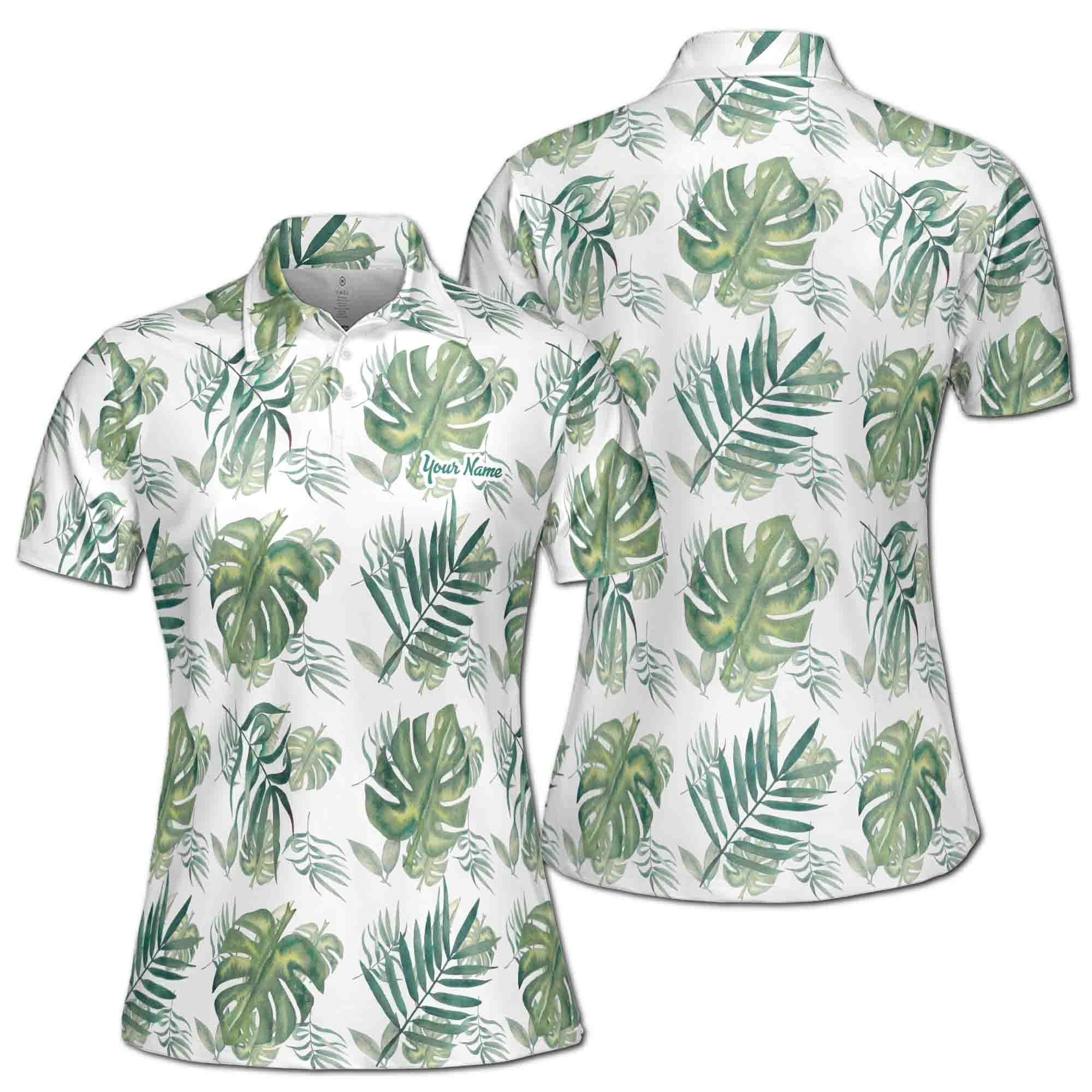 Personalized Women's Golf Shirt Polo - Palm Tree Lover Golf