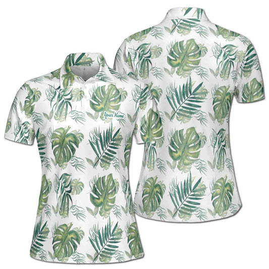 Personalized Women's Golf Shirt Polo - Palm Tree Lover Golf
