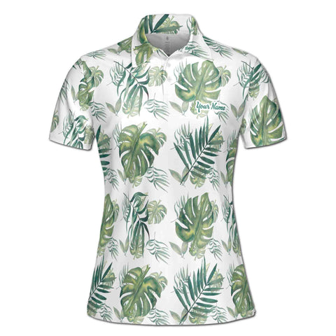 Personalized Women's Golf Shirt Polo - Palm Tree Lover Golf